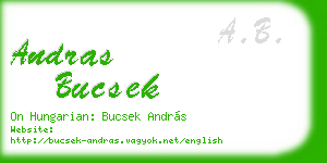 andras bucsek business card